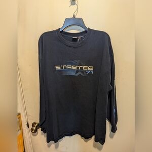 Men's Vintage Starter Long Sleeve Shirt Navy XL